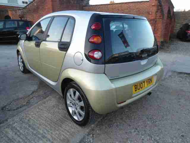 SMART FORFOUR 1.5 PASSION AUTOMATIC 5DR 5 SEATER 2007 GOLD/SILVER HISTORY