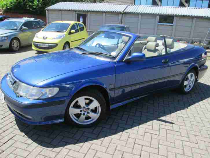 STUNNING 2002 SAAB 2.0 TURBO CONVERTIBLE CABRIOLET WITH HISTORY AND 12M MOT.