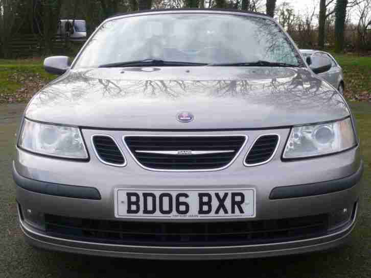 Saab 9-3 1.9TiD, DIESEL, CONVERTIBLE 2006 (06) GREY, BLACK HOOD, CREAM LEATHER