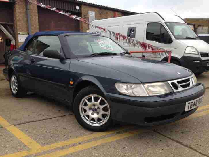 Saab 9 3 2.0t 1999MY SE CONVERTIBLE IN GREY WITH BLUE ROOF WITH ONLY 73231 MILES