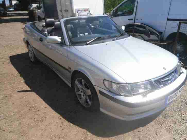 Saab 9 3 93 2.0T Turbo SE Automatic Convertible Silver Power Hood Alloys, 02 Reg