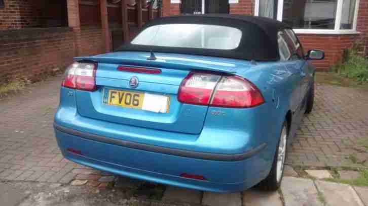 Saab 9 3 Vector convertible 2.0T manual cerulean blue cream leather