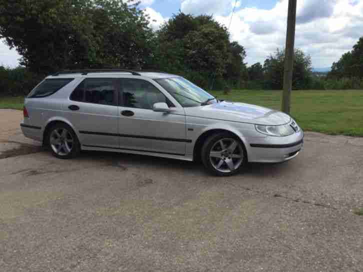 Saab 9-5 2.2 Tid Linear Estate Silver, leather, upgraded alloys mot july 2017