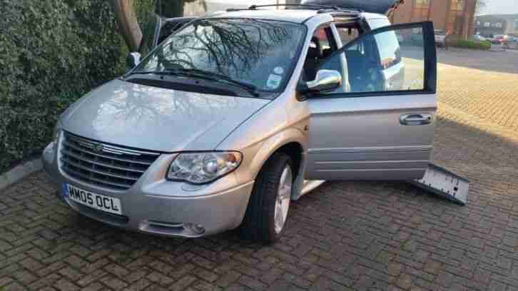 Silver Grand Voyager. Chrysler car from United Kingdom