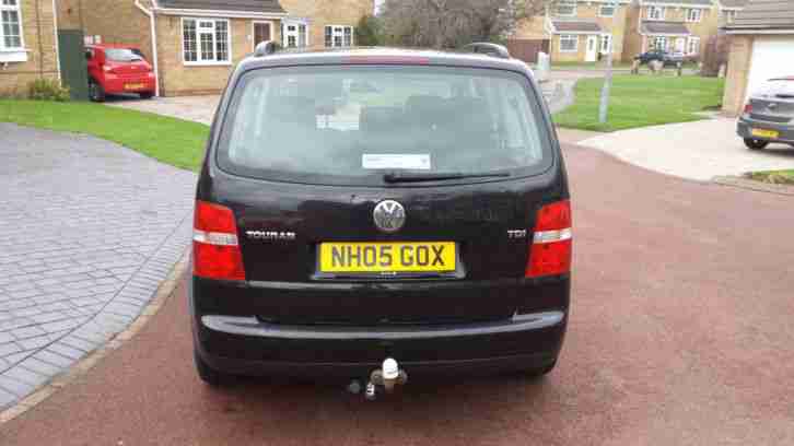VW VOLKSWAGEN TOURAN 1.9 TDI PD DIESEL ESTATE 7 SEATER 102k FSH BLACK 6 SPEED