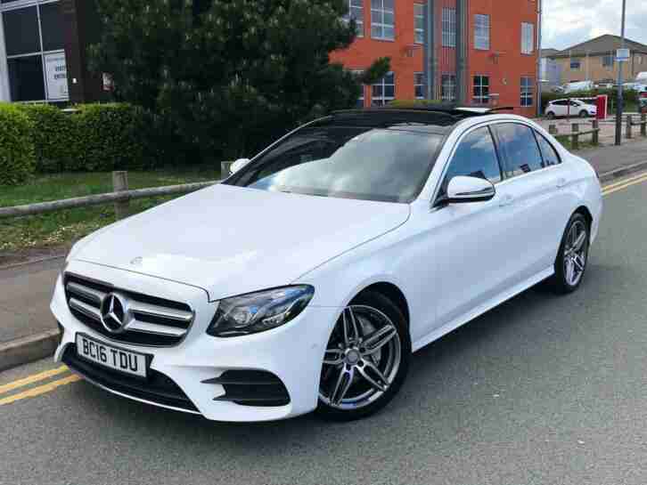 WHITE 2016 MERCEDES-BENZ E220D AMG LINE PREMIUM PLUS + AUTOMATIC DIESEL SALOON