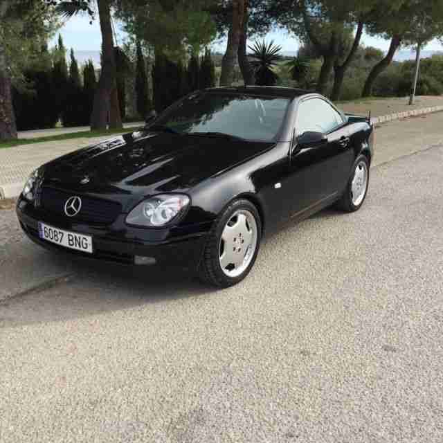 Left hand drive mercedes 200slk cabrio on spanish plates in marbella spain