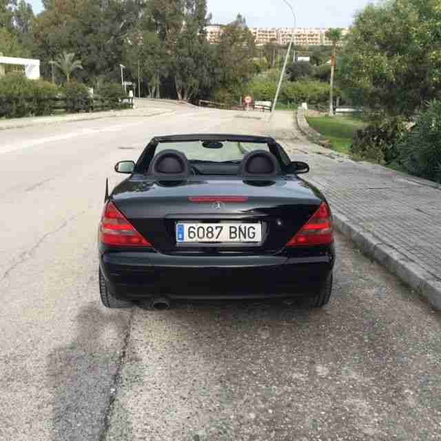 left hand drive mercedes 200slk cabrio on spanish plates in marbella spain