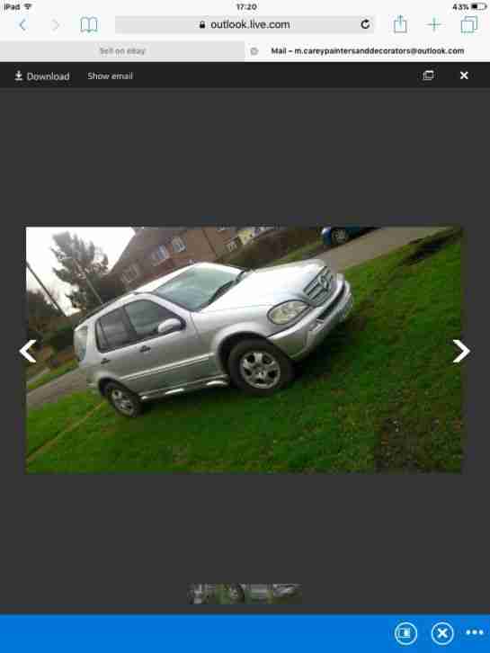 mercedes ml 270 spares or repair