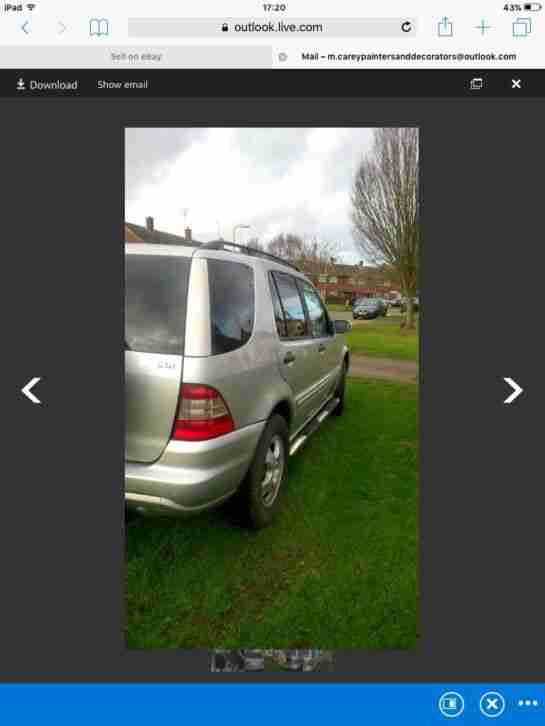 mercedes ml 270 spares or repair