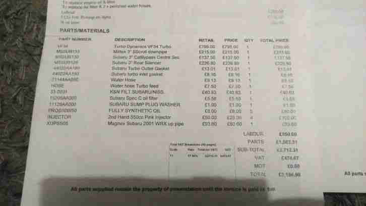 subaru impreza wrx sti spares or repair