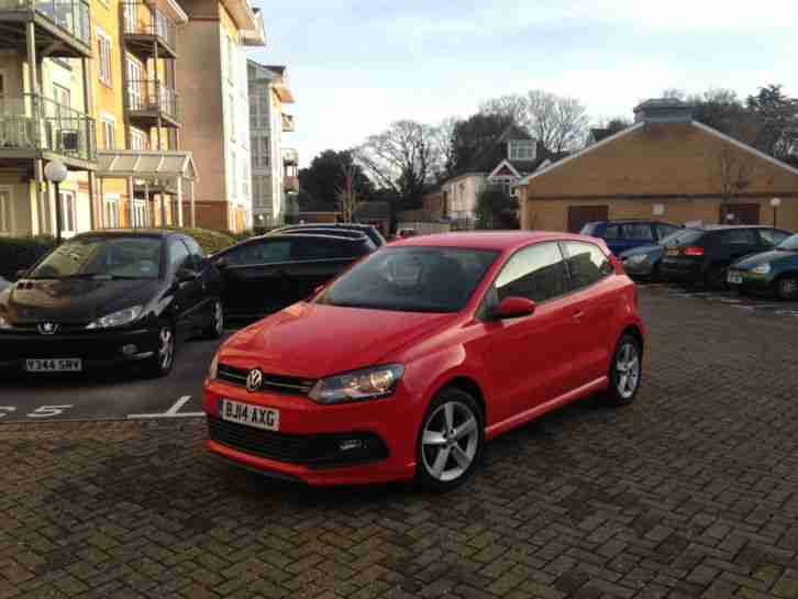 vw polo 2014 red 12700 miles R LINE