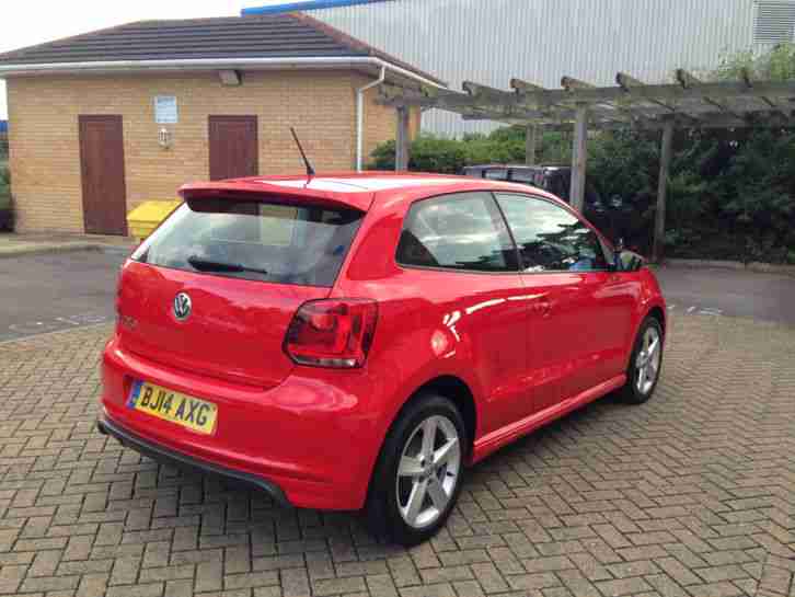 vw polo 2014 red 12700 miles R LINE